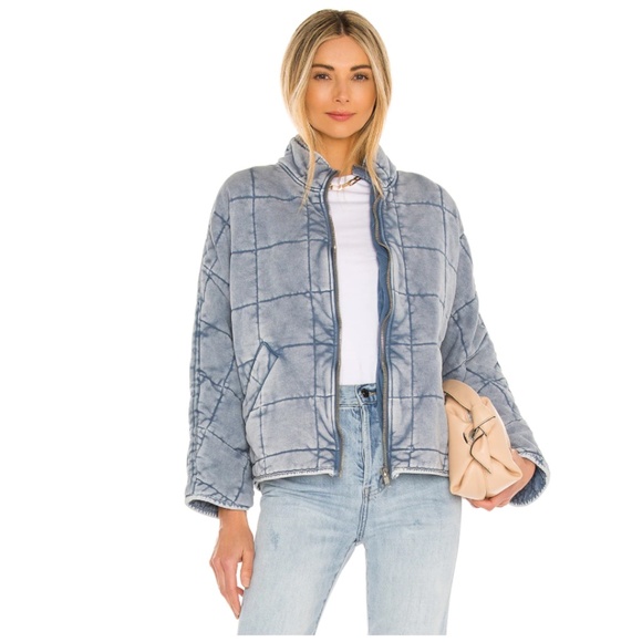 Free People Jackets & Blazers - FREE PEOPLE Dolman Sleeve Quilted Jacket in Wavy Water Size Large NWOT